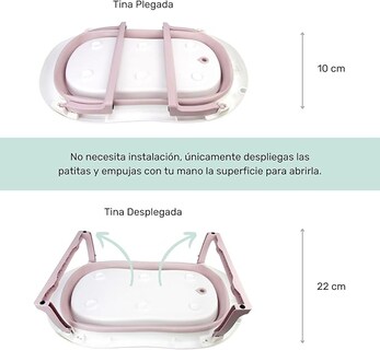 Foto 5 | Bañera Para Bebé Ó Tina De Baño Plegable Con Cojín Flotante Anti-deslizante Nap Baby - Rosa