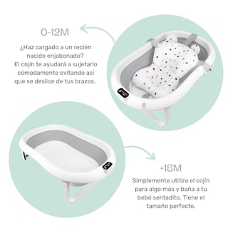 Foto 2 | Bañera Para Bebé Ó Tina De Baño Plegable Con Cojín Flotante Anti-deslizante Nap Baby - Gris