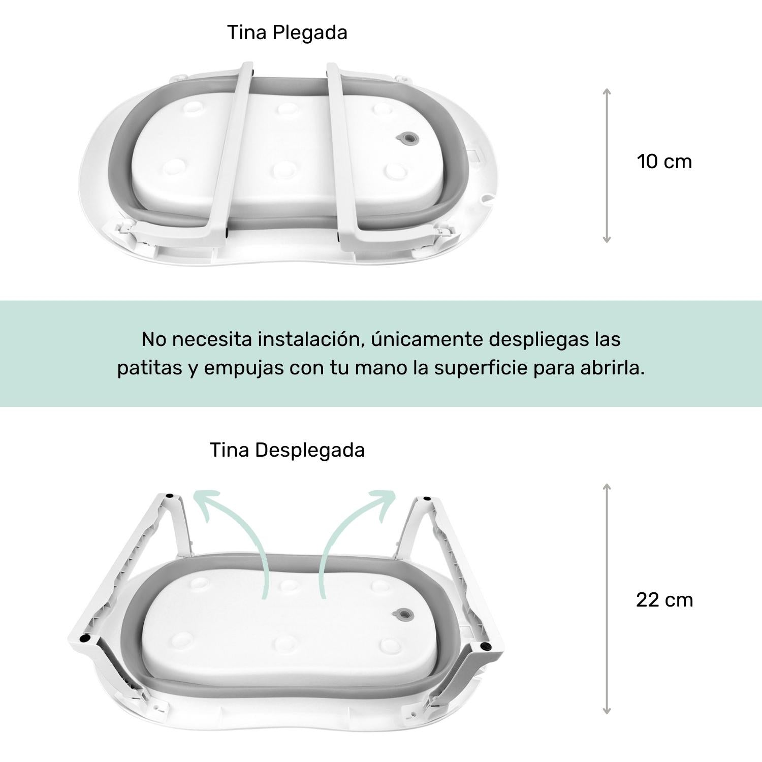 Foto 6 pulgar | Bañera Para Bebé Ó Tina De Baño Plegable Con Cojín Flotante Anti-deslizante Nap Baby - Gris