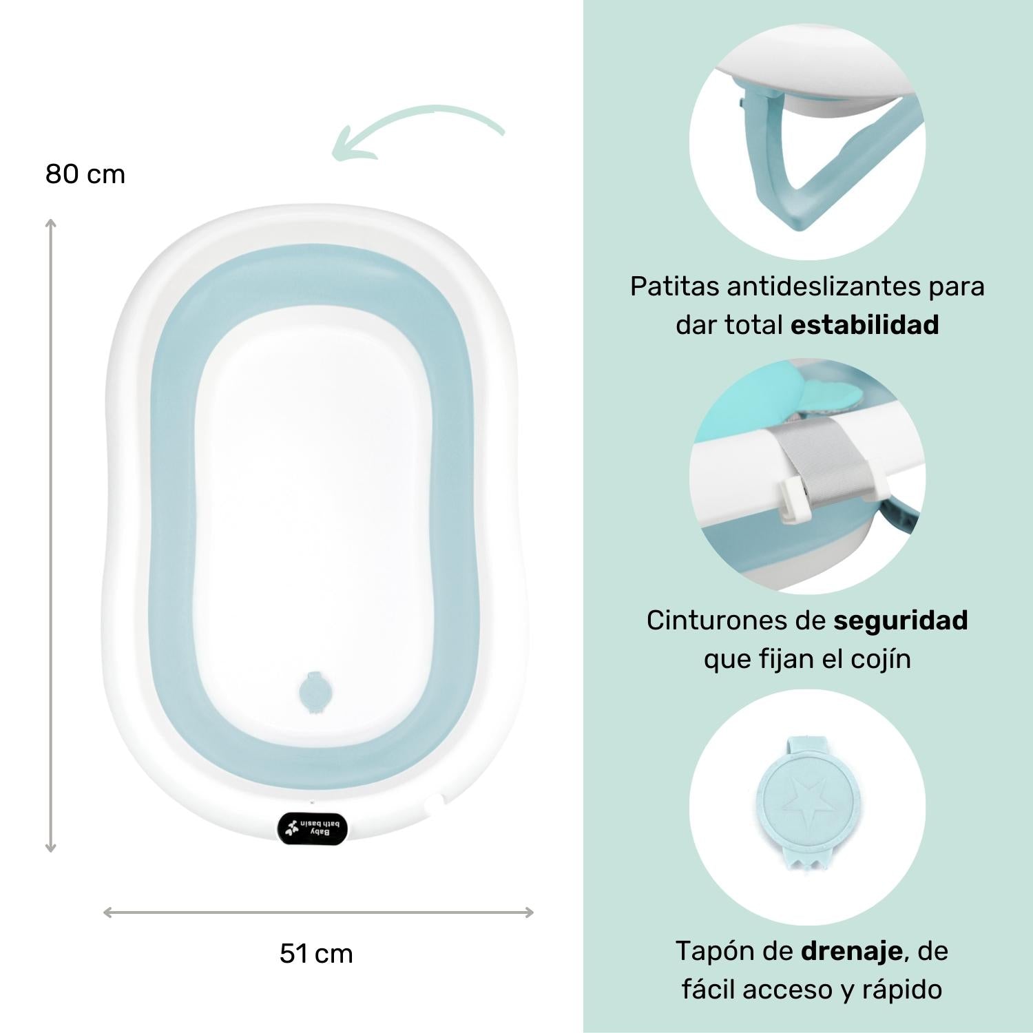 Foto 4 pulgar | Bañera Para Bebé Ó Tina De Baño Plegable Con Cojín Flotante Anti-deslizante Nap Baby - Azul