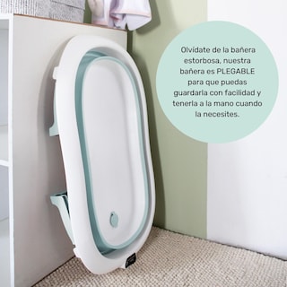 Foto 4 | Bañera Para Bebé Ó Tina De Baño Plegable Con Cojín Flotante Anti-deslizante Nap Baby - Azul
