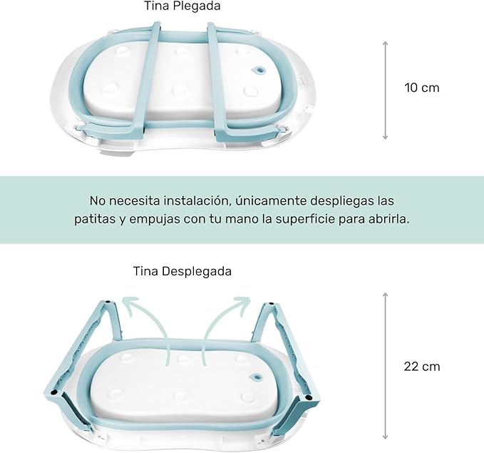 Foto 6 pulgar | Bañera Para Bebé Ó Tina De Baño Plegable Con Cojín Flotante Anti-deslizante Nap Baby - Azul