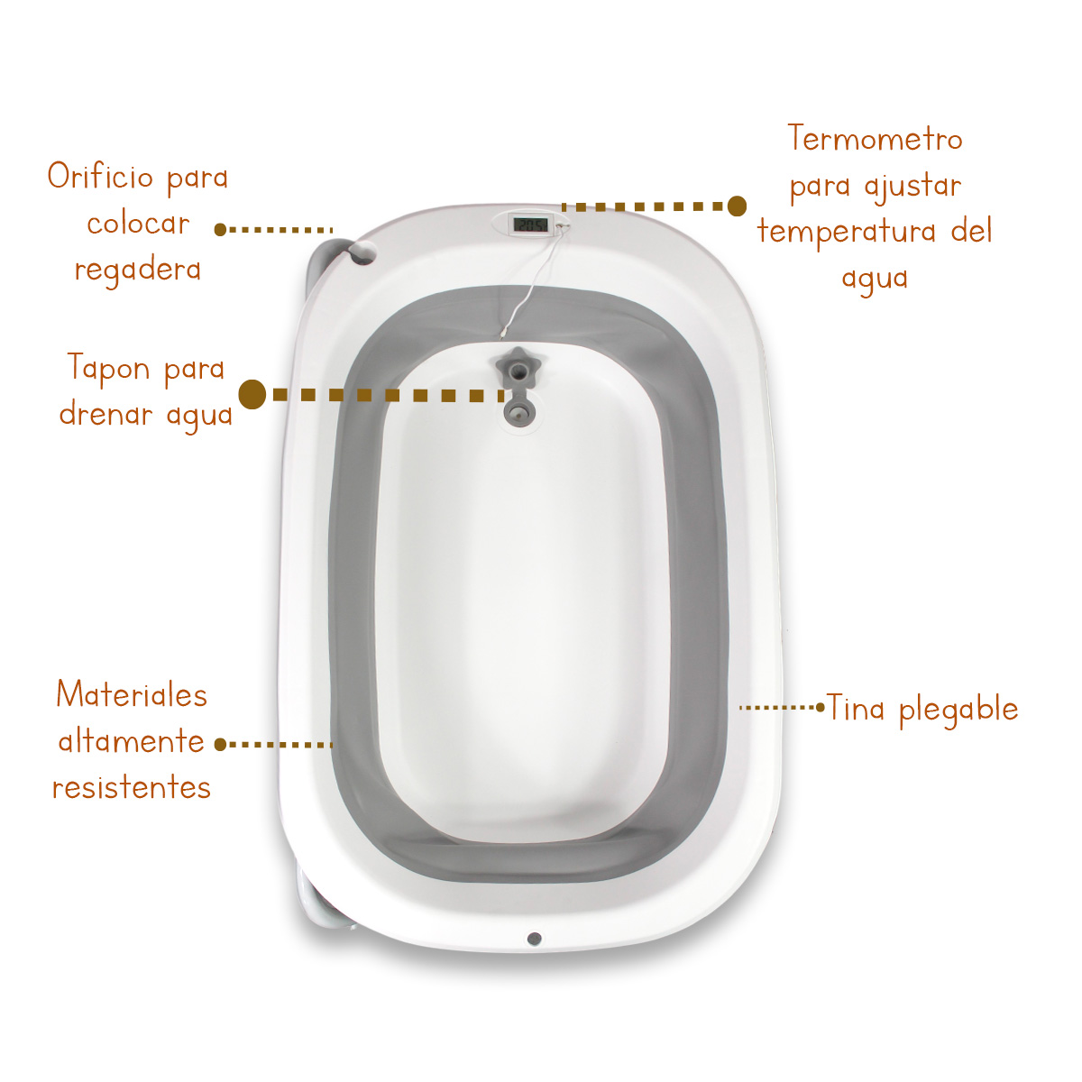 Foto 6 pulgar | Bañera Plegable Con Cambiador Noni Is-02 L