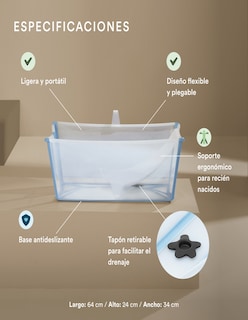 Foto 3 | Paquete De Bañera Stokke Flexi Bath Mas Stand - Ocean Blue