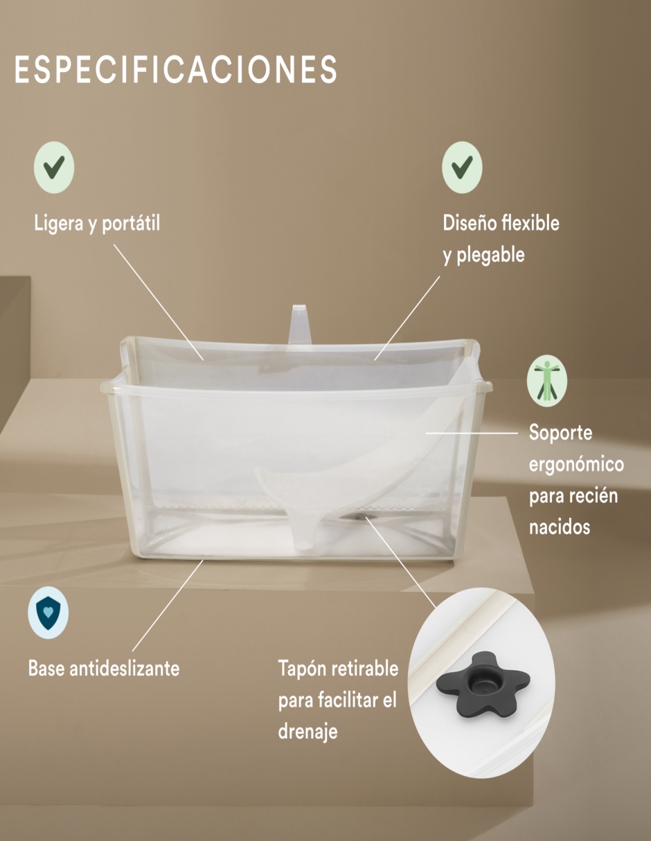 Foto 4 pulgar | Paquete De Bañera Stokke Flexi Bath Mas Stand - Sandy Beige