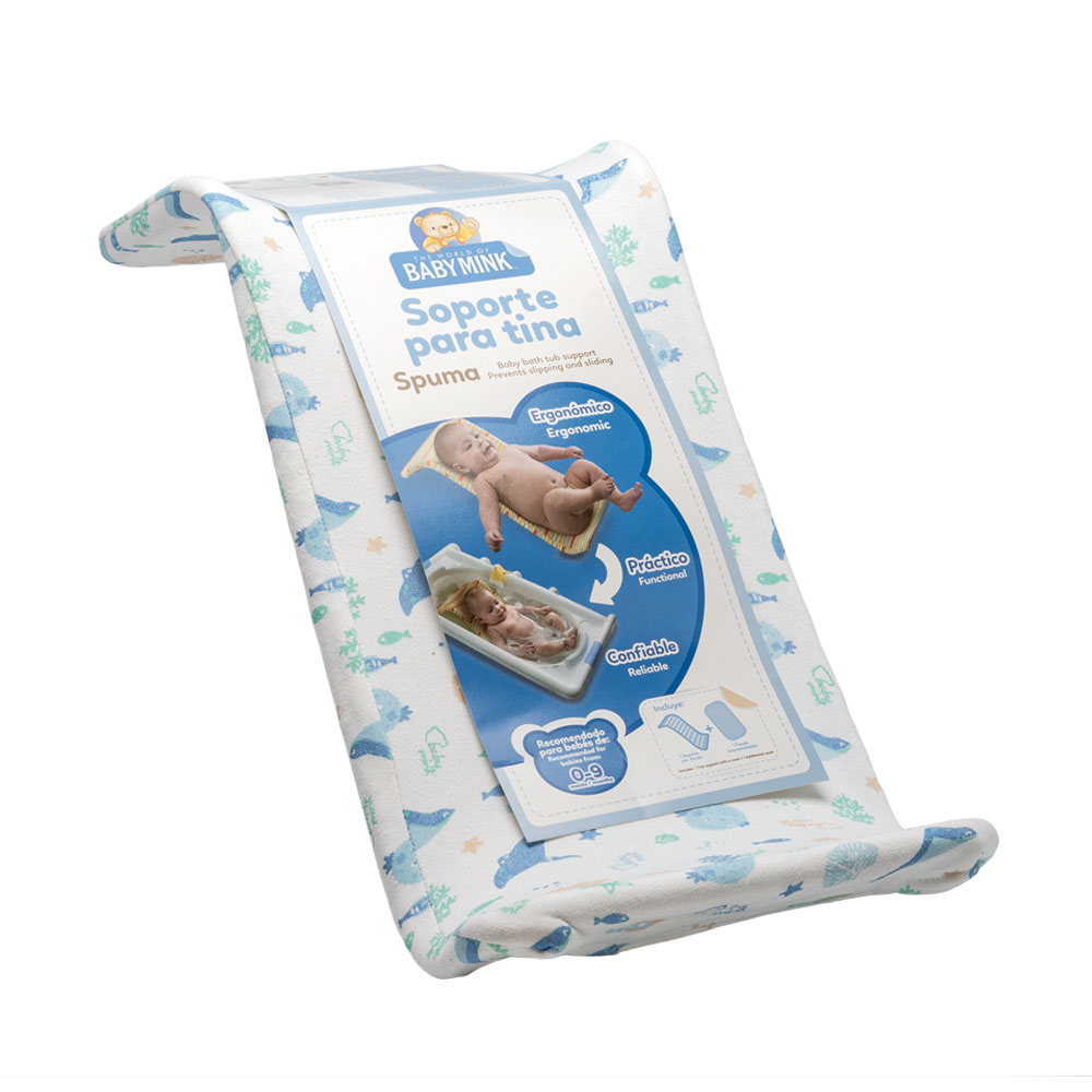 Soporte Para Tina Ergonómico Baby Mink Bm325 Azul (con Toalla De Repuesto)