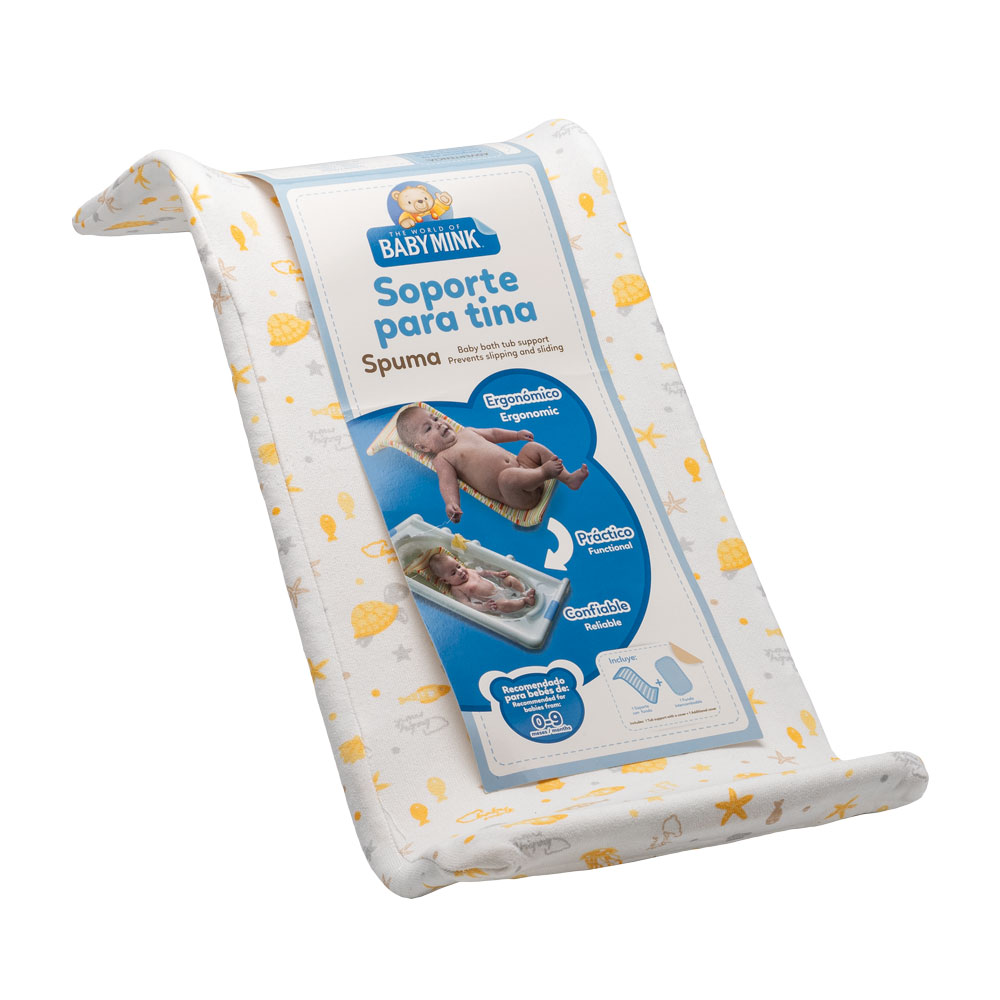 Soporte Para Tina Ergonómico Baby Mink Bm325 Amarillo (con Toalla De Repuesto)
