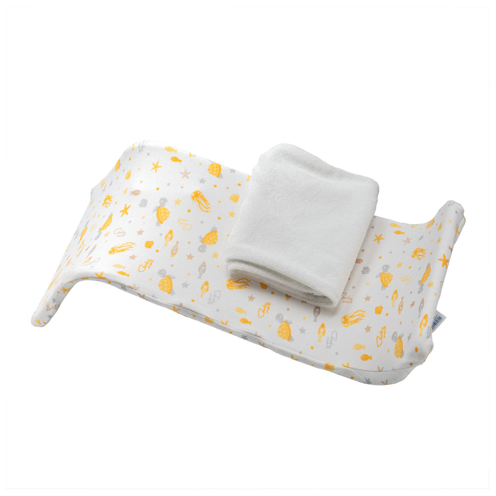 Foto 4 pulgar | Soporte Para Tina Ergonómico Baby Mink Bm325 Amarillo (con Toalla De Repuesto)