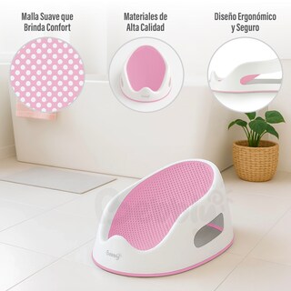 Foto 2 | Bebbly Soporte Para Bañera De Bebé Antideslizante Con Base Ergonómica Reclinada Para Recién Nacido Ideal Para Baño