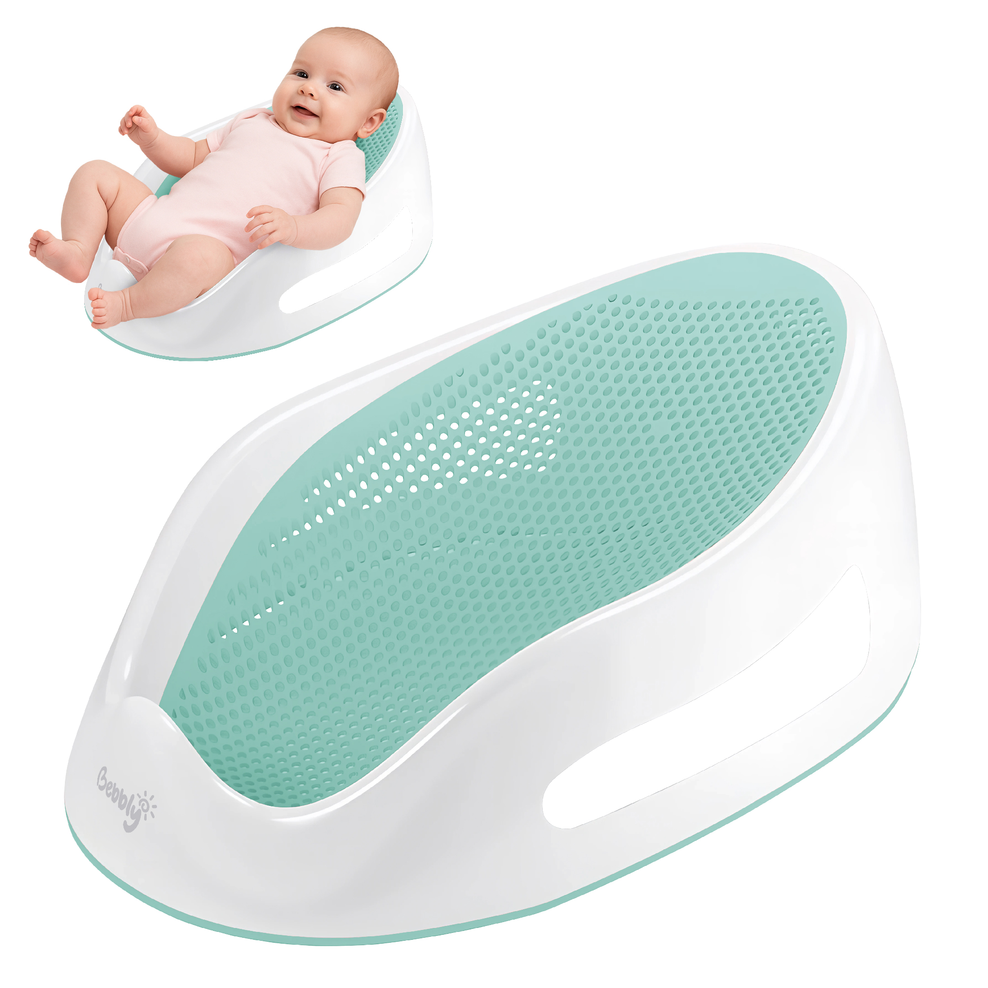 Bebbly Soporte Para Bañera De Bebé Antideslizante Con Base Ergonómica Reclinada Para Recién Nacido Ideal Para Baño