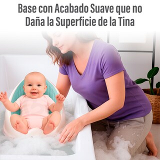 Foto 4 | Bebbly Soporte Para Bañera De Bebé Antideslizante Con Base Ergonómica Reclinada Para Recién Nacido Ideal Para Baño