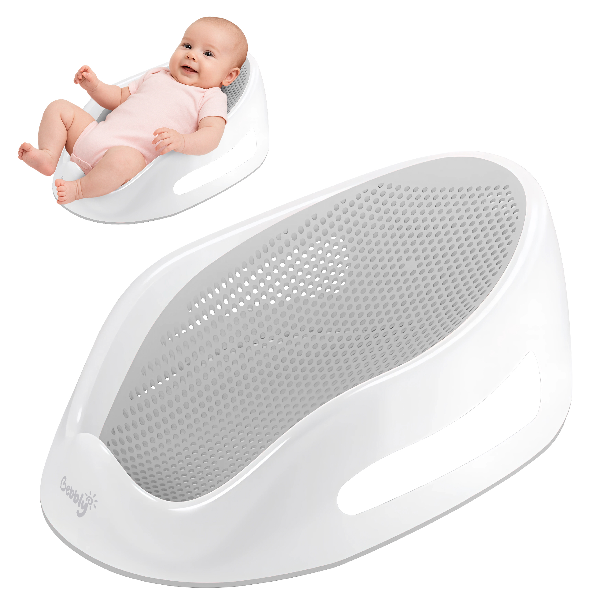 Bebbly Soporte Para Bañera De Bebé Antideslizante Con Base Ergonómica Reclinada Para Recién Nacido Ideal Para Baño