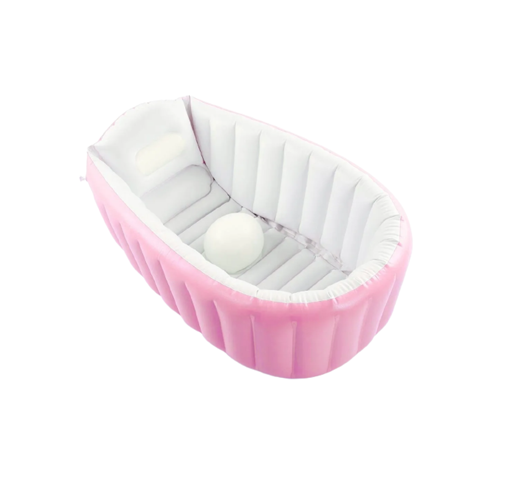 Bañera Bebé Plegable con Bomba para Inflar color Rosa