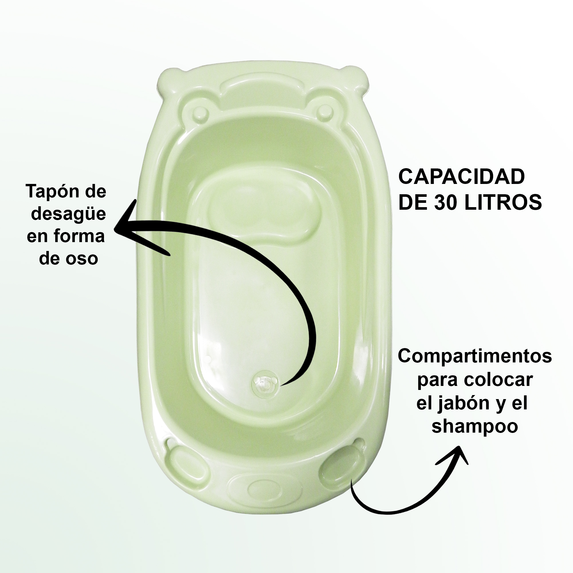 Foto 8 pulgar | Bañera Aquila para Bebé con Respaldo Desmontable 30 L Verde