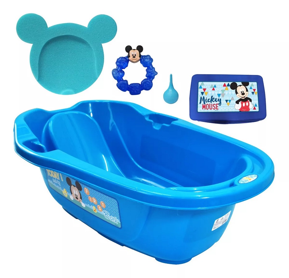 Foto 4 pulgar | Paquete Baño Del Bebé Mickey Disney color Azul