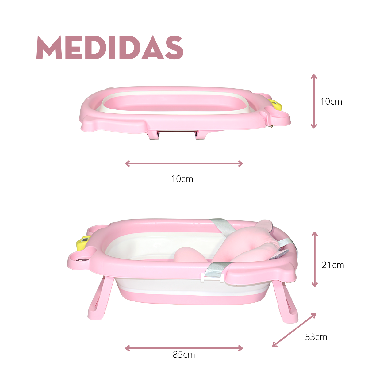 Foto 4 | Tina Plegable para Bebé Mima2 Rana color Rosa con Termómetro