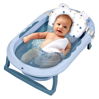 Foto 1 | Bañera Plegable para Bebé Little Monkey Azul con Termómetro