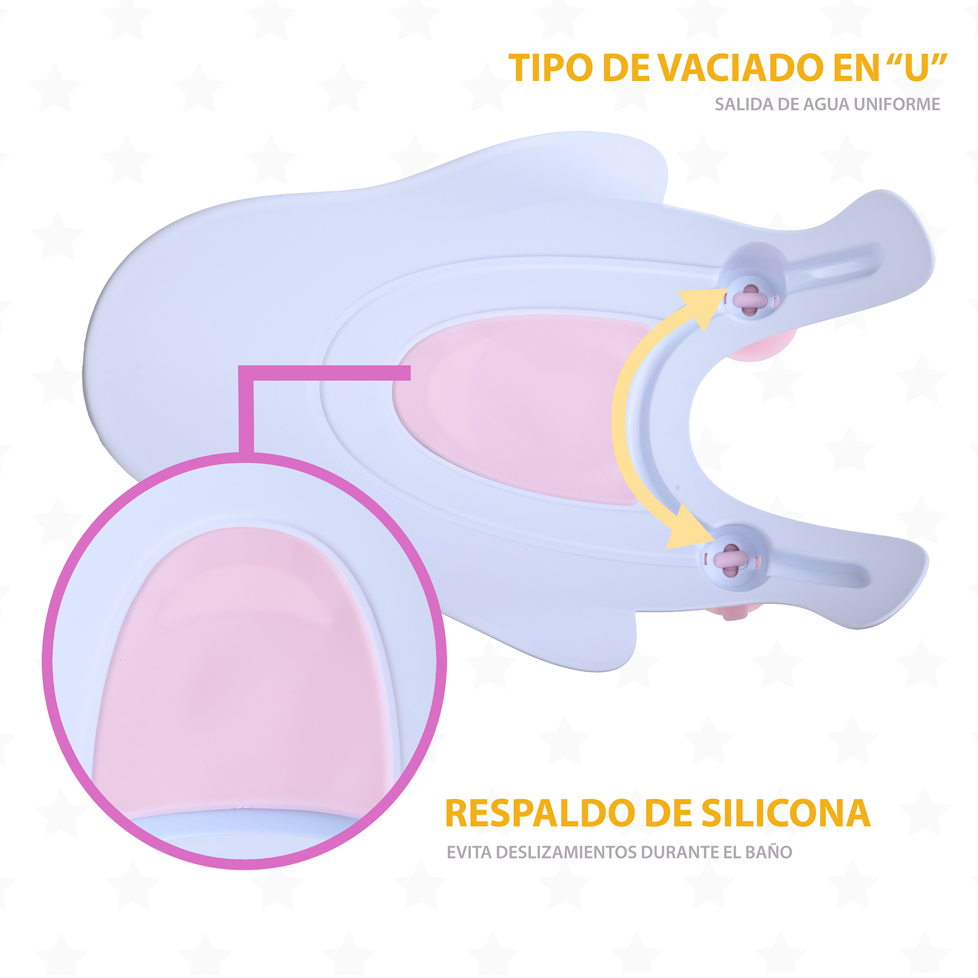 Foto 4 pulgar | Soporte Antideslizante para Bañera EKE Life Home Rosa para Bebé