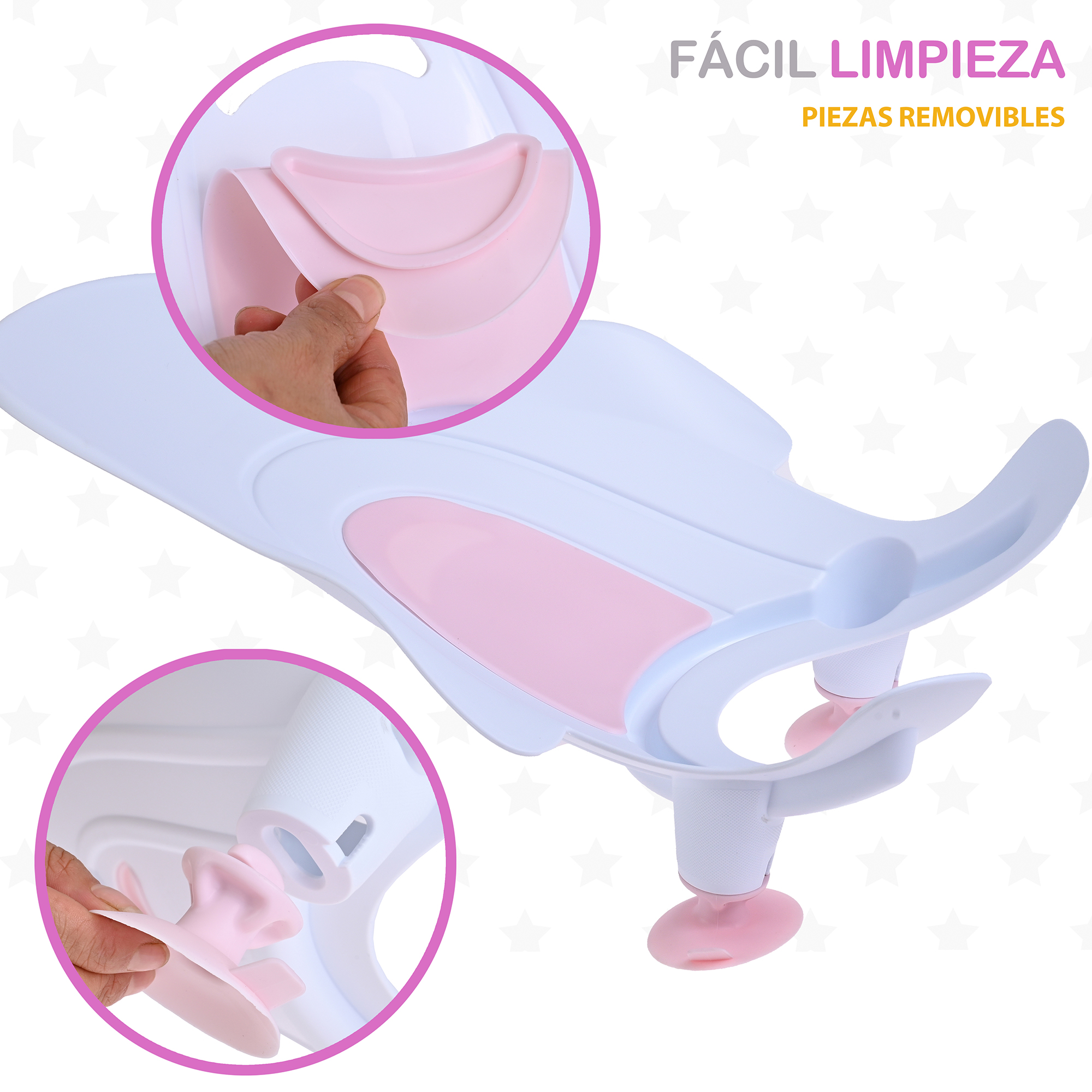 Foto 5 pulgar | Soporte Antideslizante para Bañera EKE Life Home Rosa para Bebé