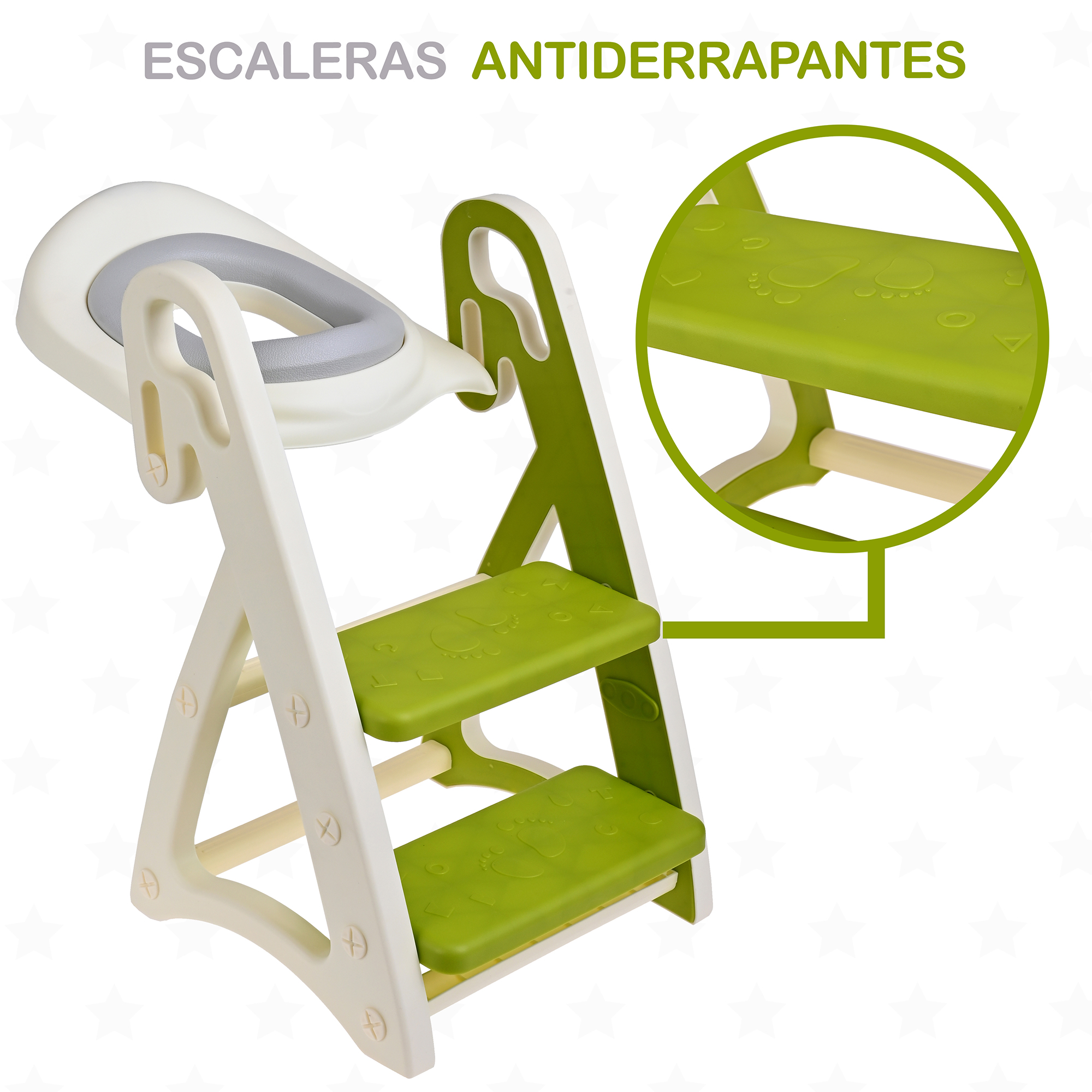 Foto 6 pulgar | Asiento Entrenador de Baño EKE Life Home para Niños con Escalera y Agarradera Verde