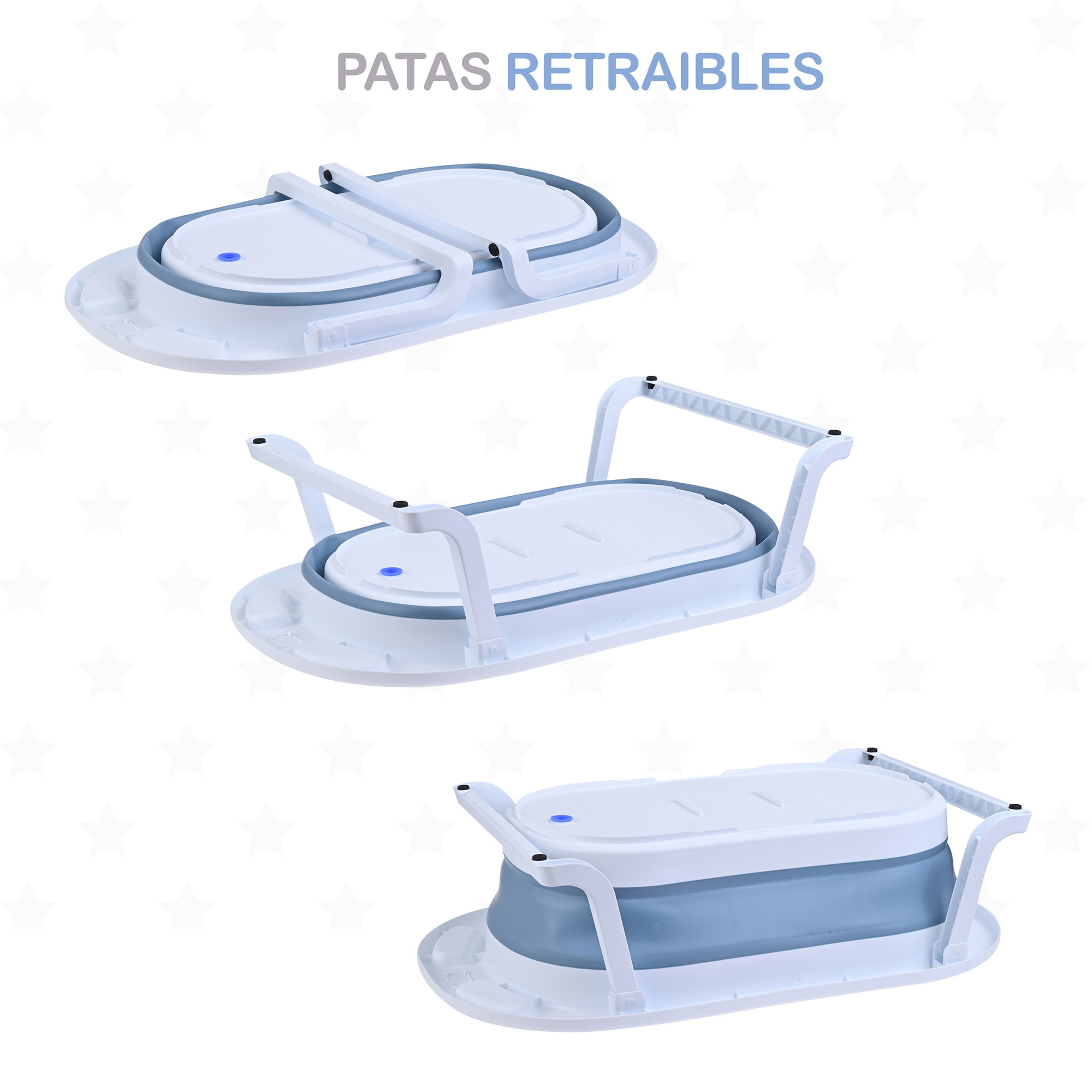 Foto 6 pulgar | Bañera Plegable EKE Life Home para Bebé más Cojín Azul