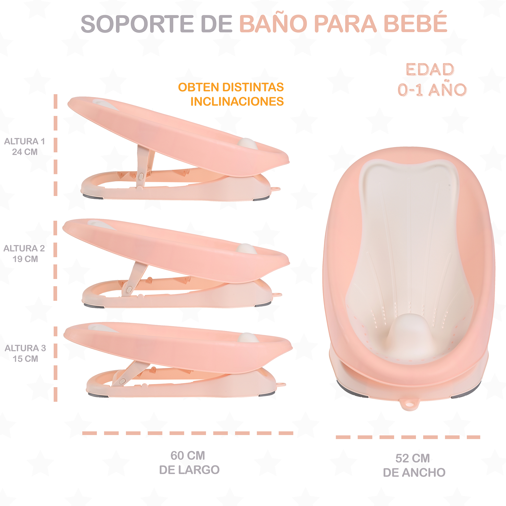 Foto 9 pulgar | Asiento Soporte de Baño para Tina Práctico Ergonómico EKE Life Home Rosa para Bebé