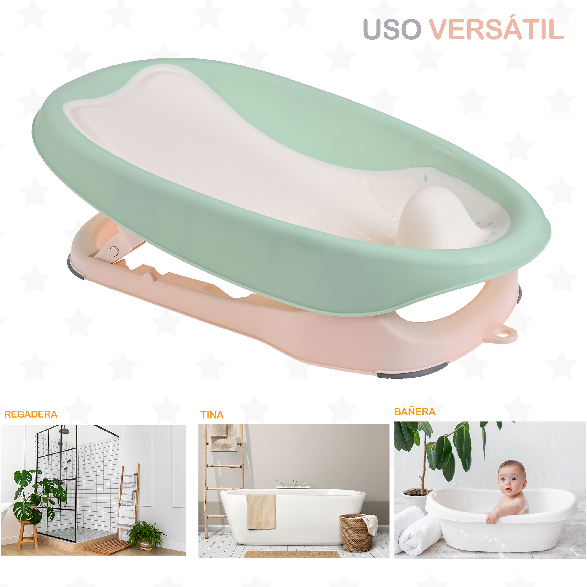 Foto 5 pulgar | Asiento Soporte de Baño para Tina Práctico Ergonómico EKE Life Home Verde para Bebé