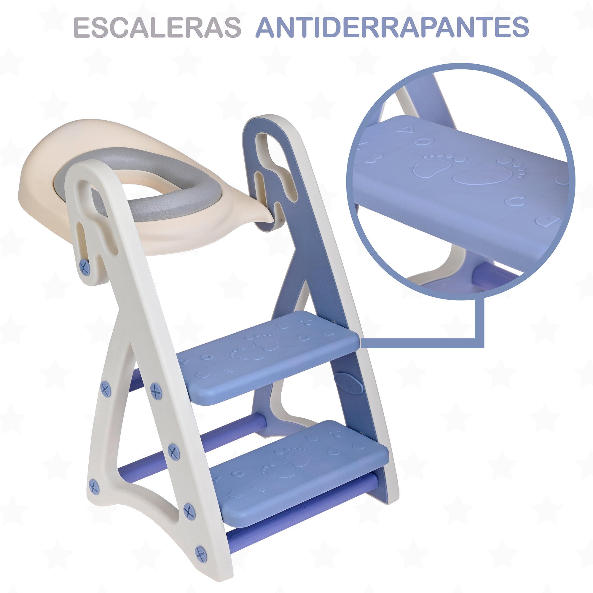 Foto 6 pulgar | Asiento Entrenador de Baño EKE Life Home para Niños con Escalera y Agarradera Azul