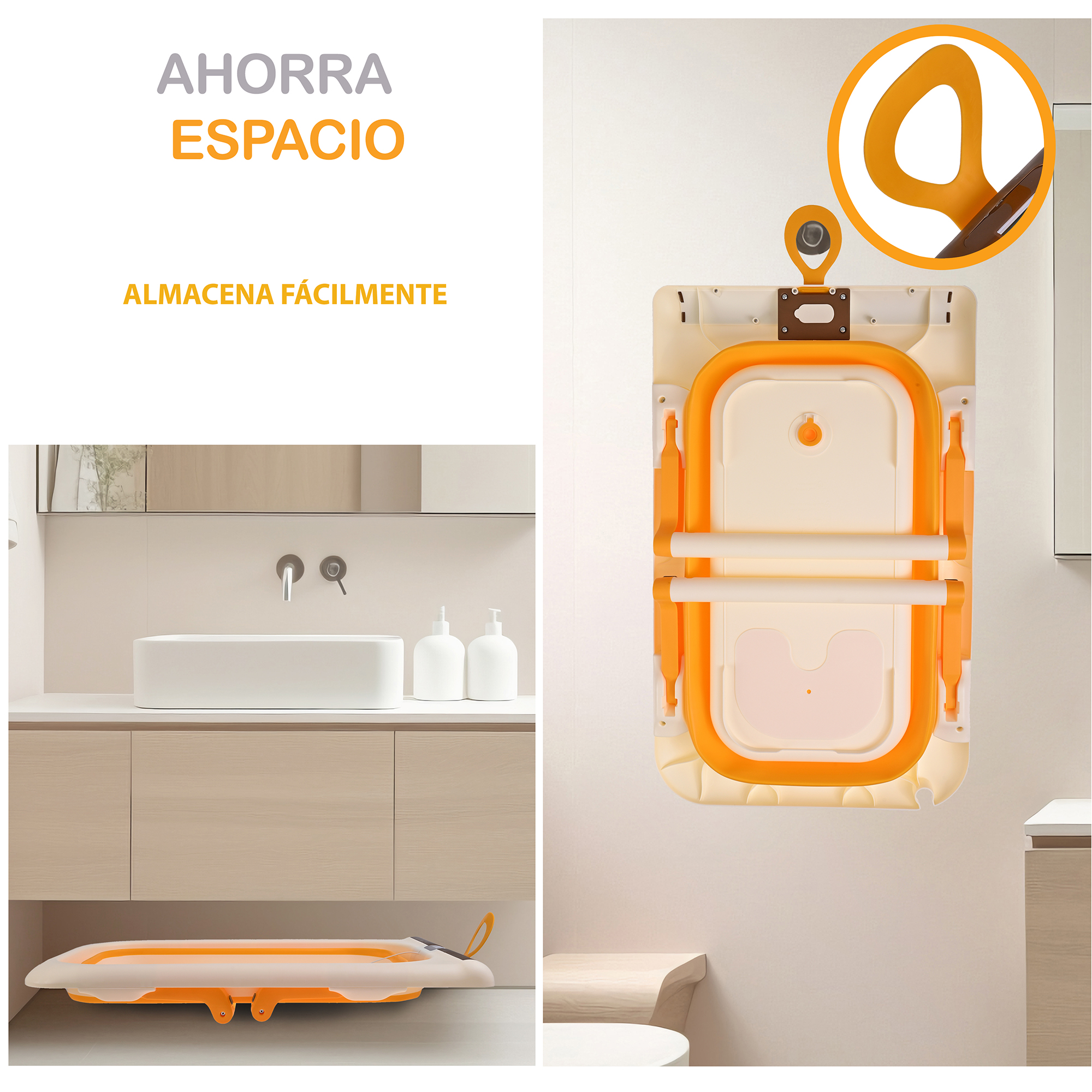 Foto 6 | Bañera Eke Life Home Amarilla Plegable