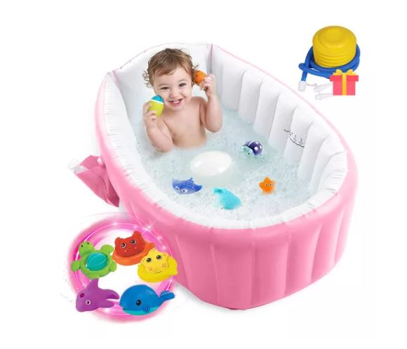 Foto 3 pulgar | Tina de Baño Plegable Wünd Rosa con Bomba y Juguete