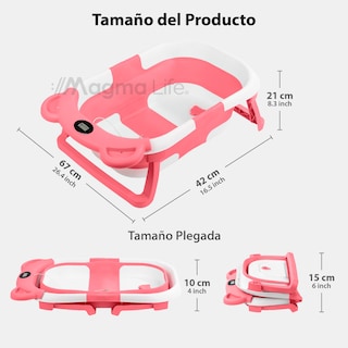 Foto 5 | Bañera para Bebé Magma Life on Sensor de Temperatura y Cojín Antideslizante