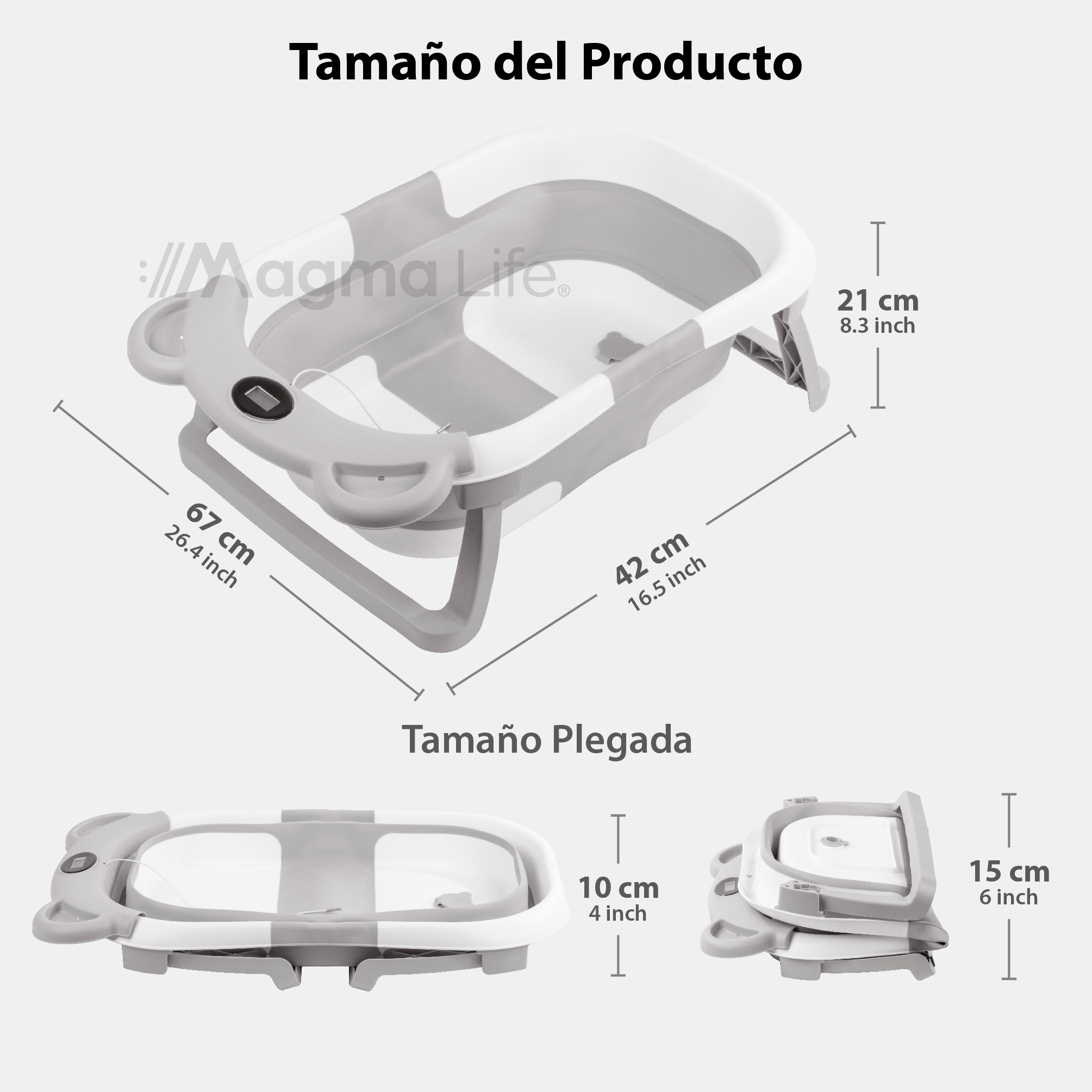 Foto 6 | Bañera para Bebé Magma Life  con Sensor de Temperatura y Cojín Antideslizante