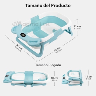 Foto 4 | Bañera para Bebé Magma Life con Sensor de Temperatura y Cojín Antideslizante