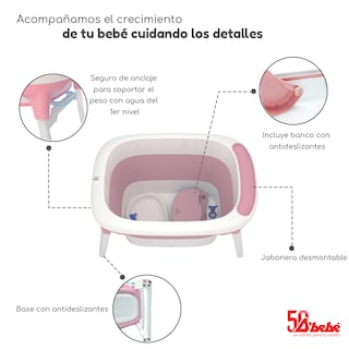 Foto 3 | Bañera Plegable D'bebé Bubbles Rosa