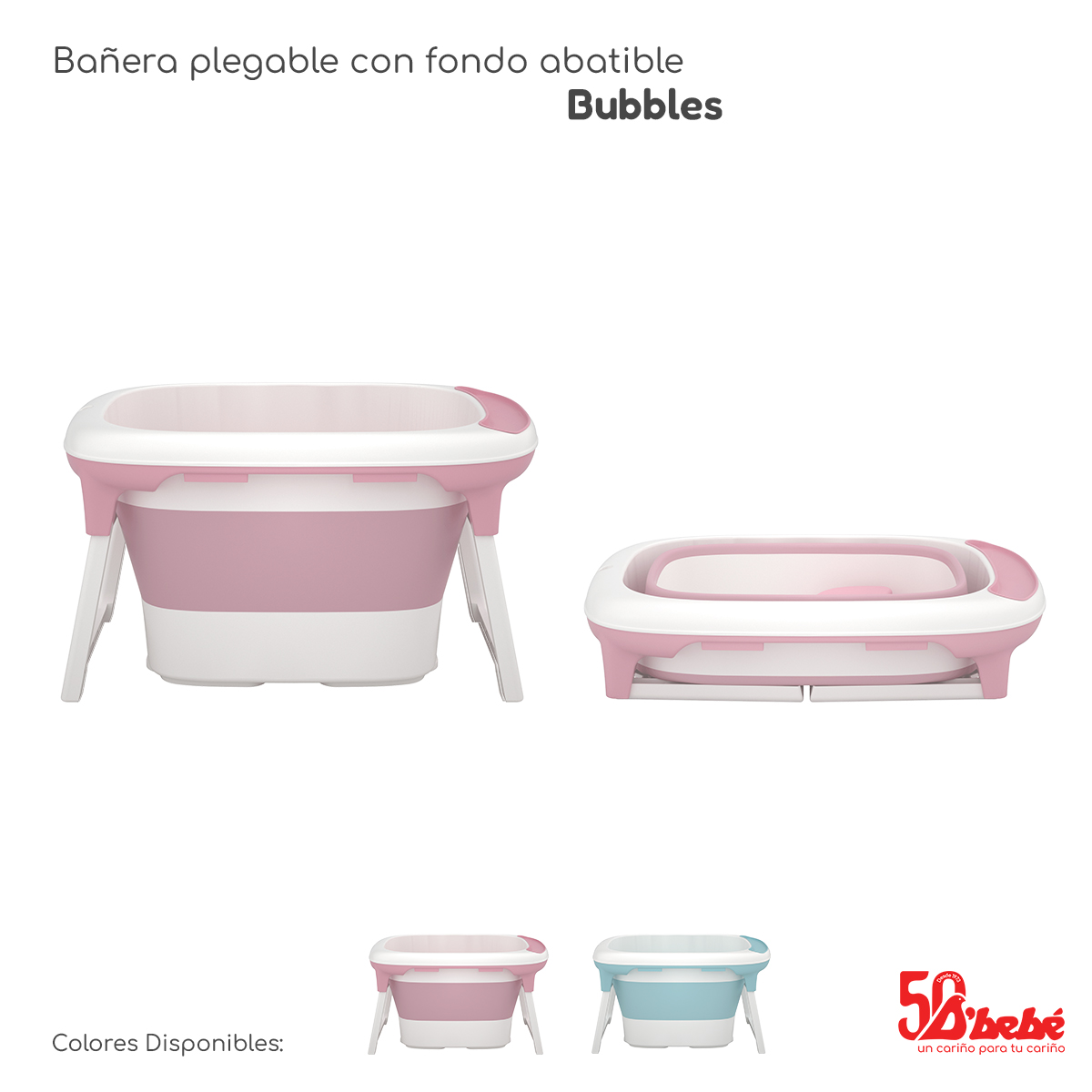 Foto 5 | Bañera Plegable D'bebé Bubbles Rosa