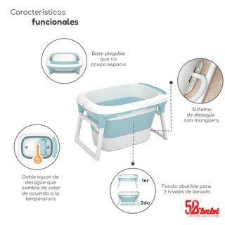 Foto 2 | Bañera Plegable D'bebé Bubbles Verde