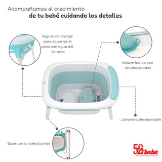 Foto 3 | Bañera Plegable D'bebé Bubbles Verde