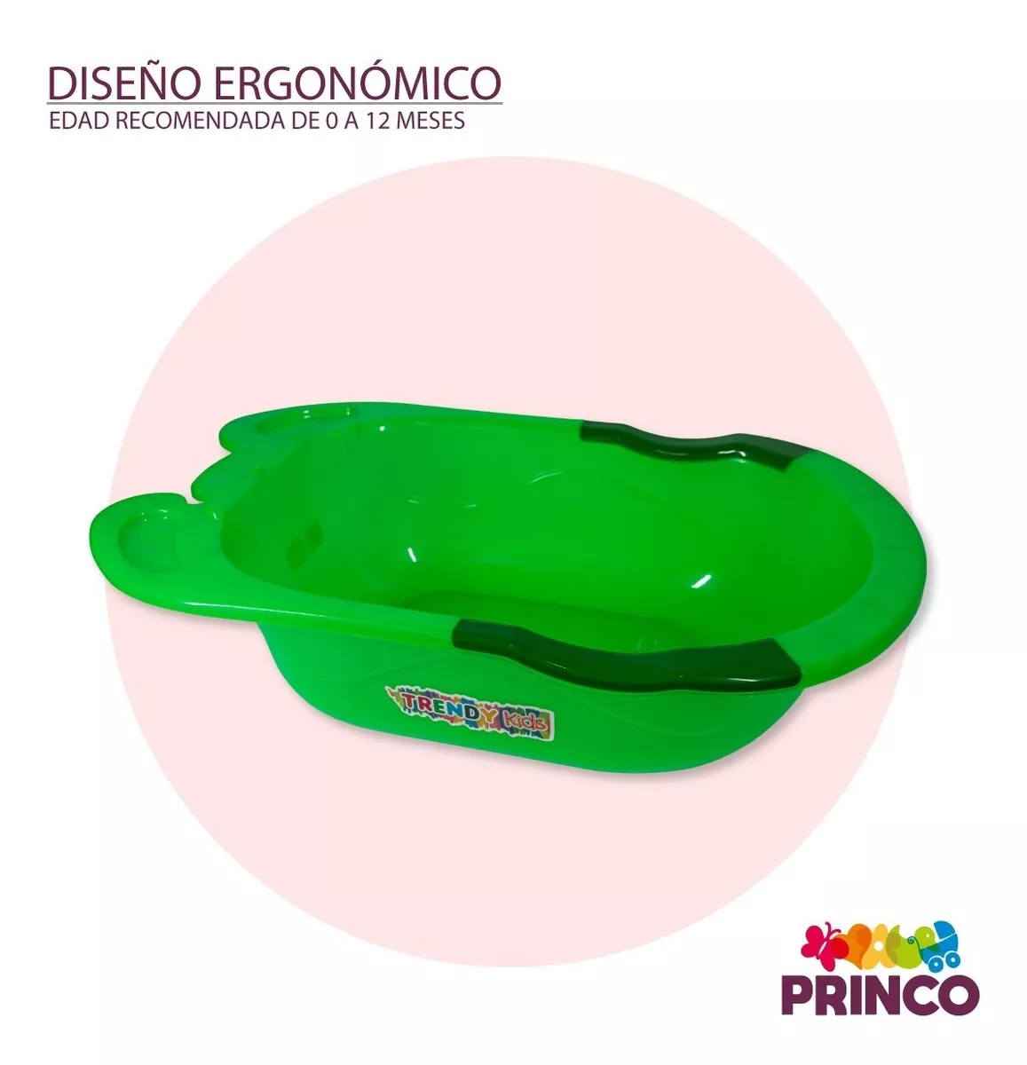 Foto 2 | Bañera Tina para Bebé Trendy Kids Verde Ergonómica con Desagüe