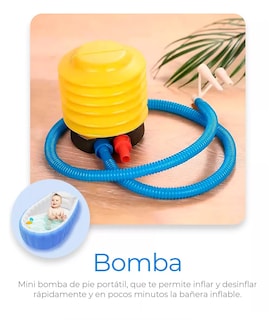 Foto 5 | Bañera Inflable Para Bebés Portátil Tina Plegable Con Bomba Color Azul