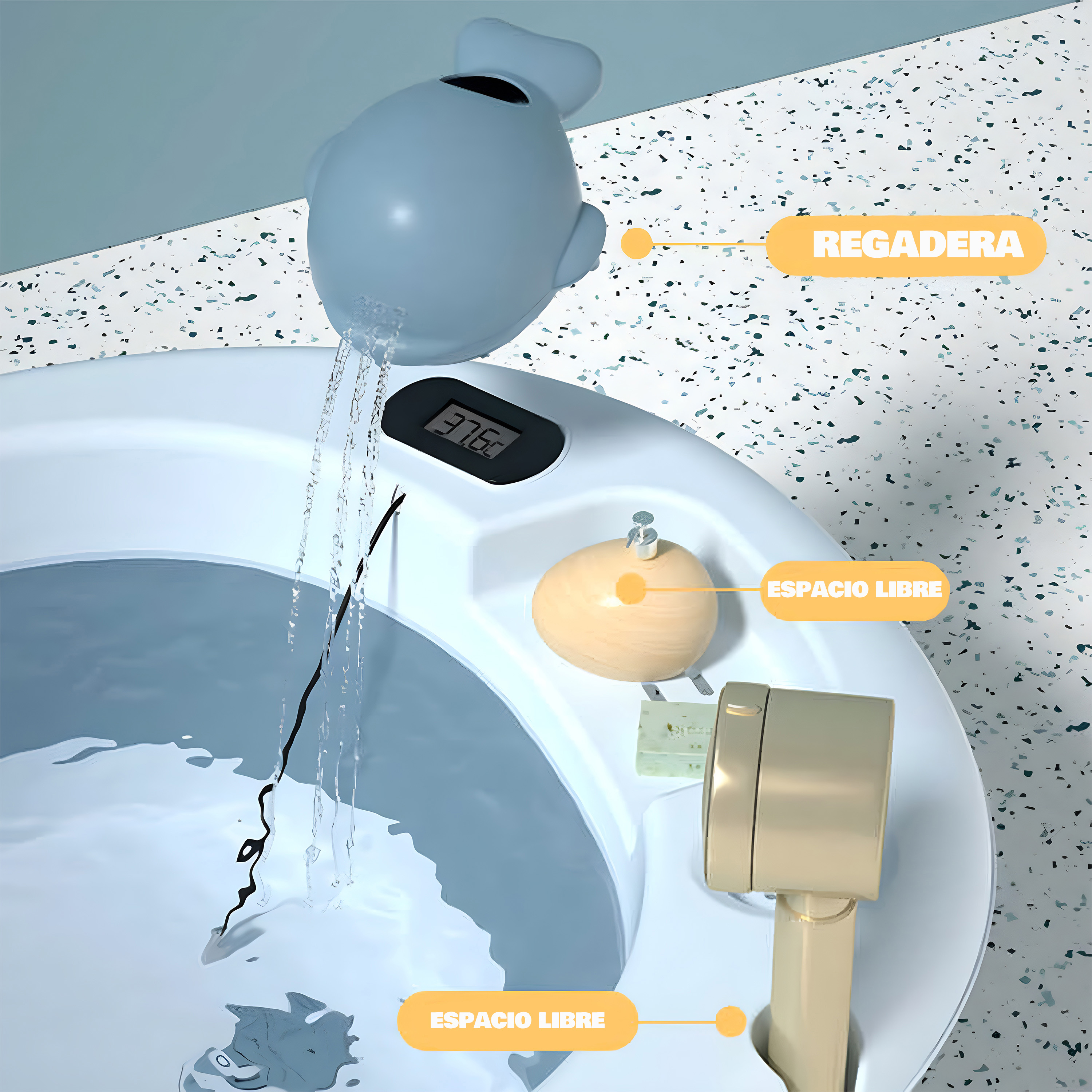 Foto 5 | Bañera Tina Para Bebé Con Termometro Antiderrapante Ecobaby Original