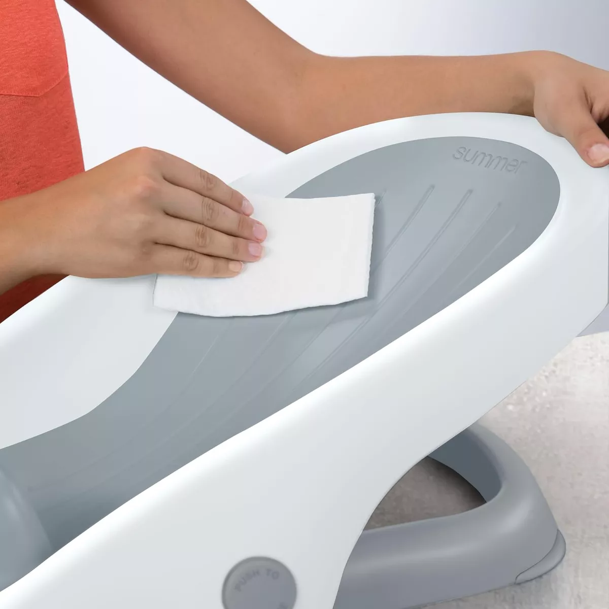 Foto 6 pulgar | Asiento Bañera Para Bebé Summer Clean Rinse Reclinable Grey