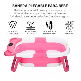 Foto 2 | Bañera De Bebe Plegable Portátil Con Termómetro Eo Safe Imports Esi-17309 Rosa