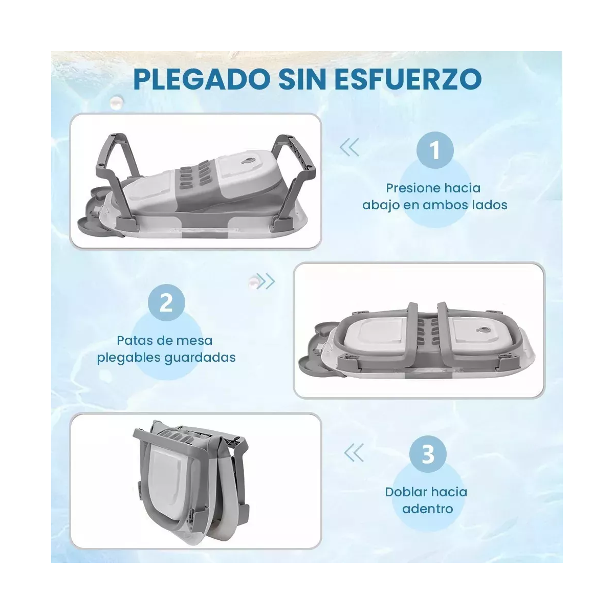 Foto 4 pulgar | Bañera para Bebé Plegable Portátil con Termómetro Eo Safe Imports Esi-17308 Gris