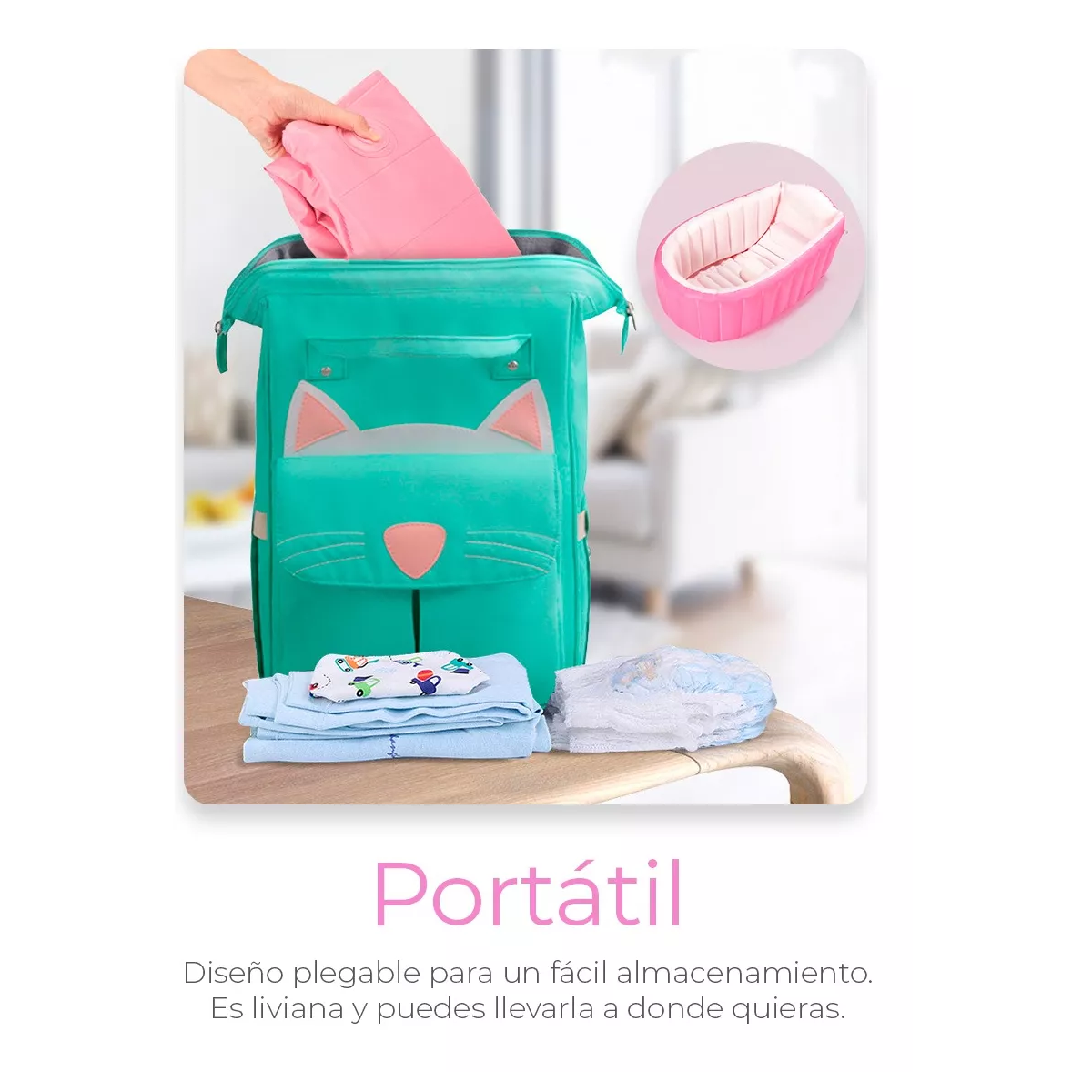 Foto 4 pulgar | Bañera Inflable para Bebés Portátil Tina Plegable con Bomba Eo Safe Imports Esi-18239