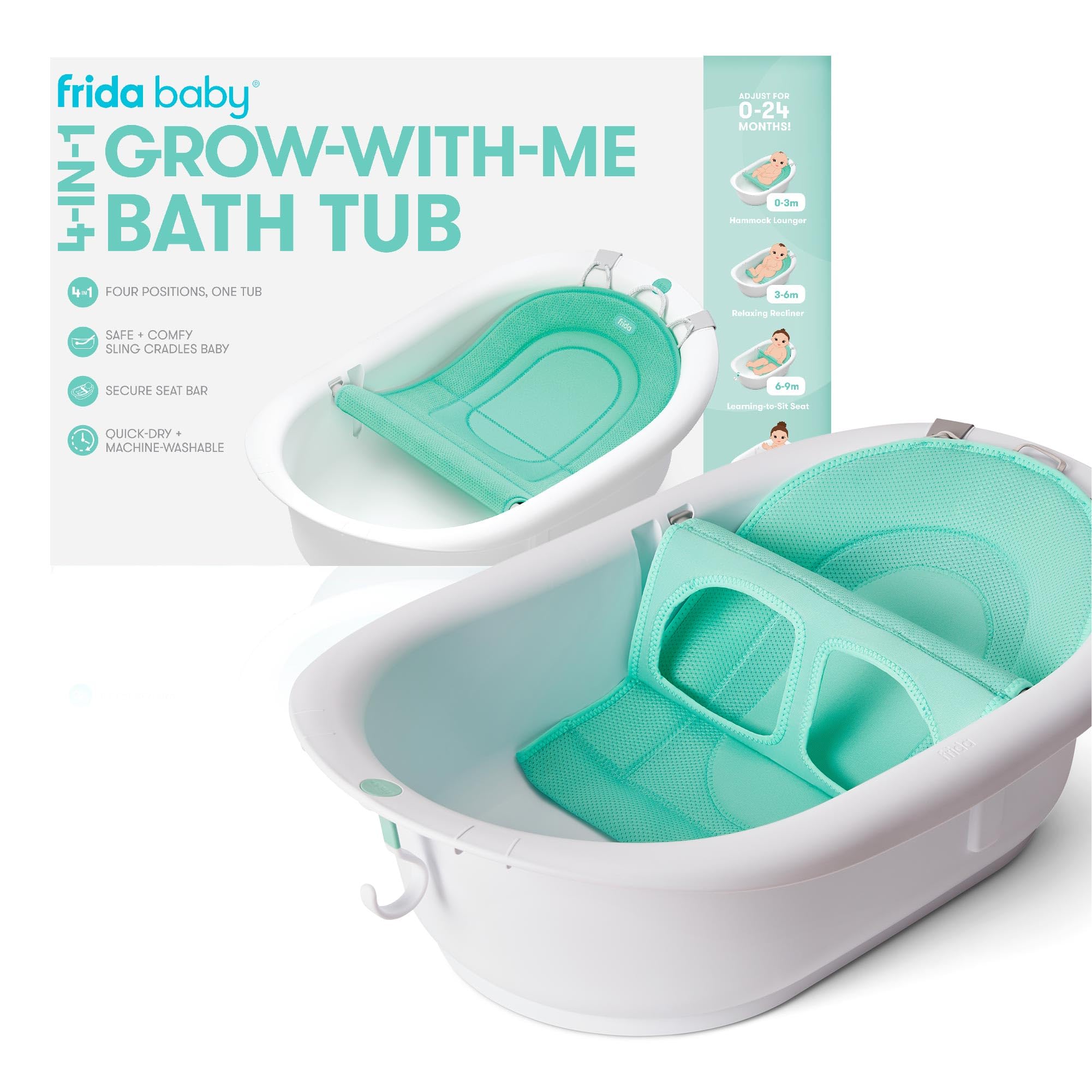 Foto 2 pulgar | Bañera para Bebés Frida Baby 4 En 1 Grow-with-me Con Asiento Y Respaldo - Venta Internacional