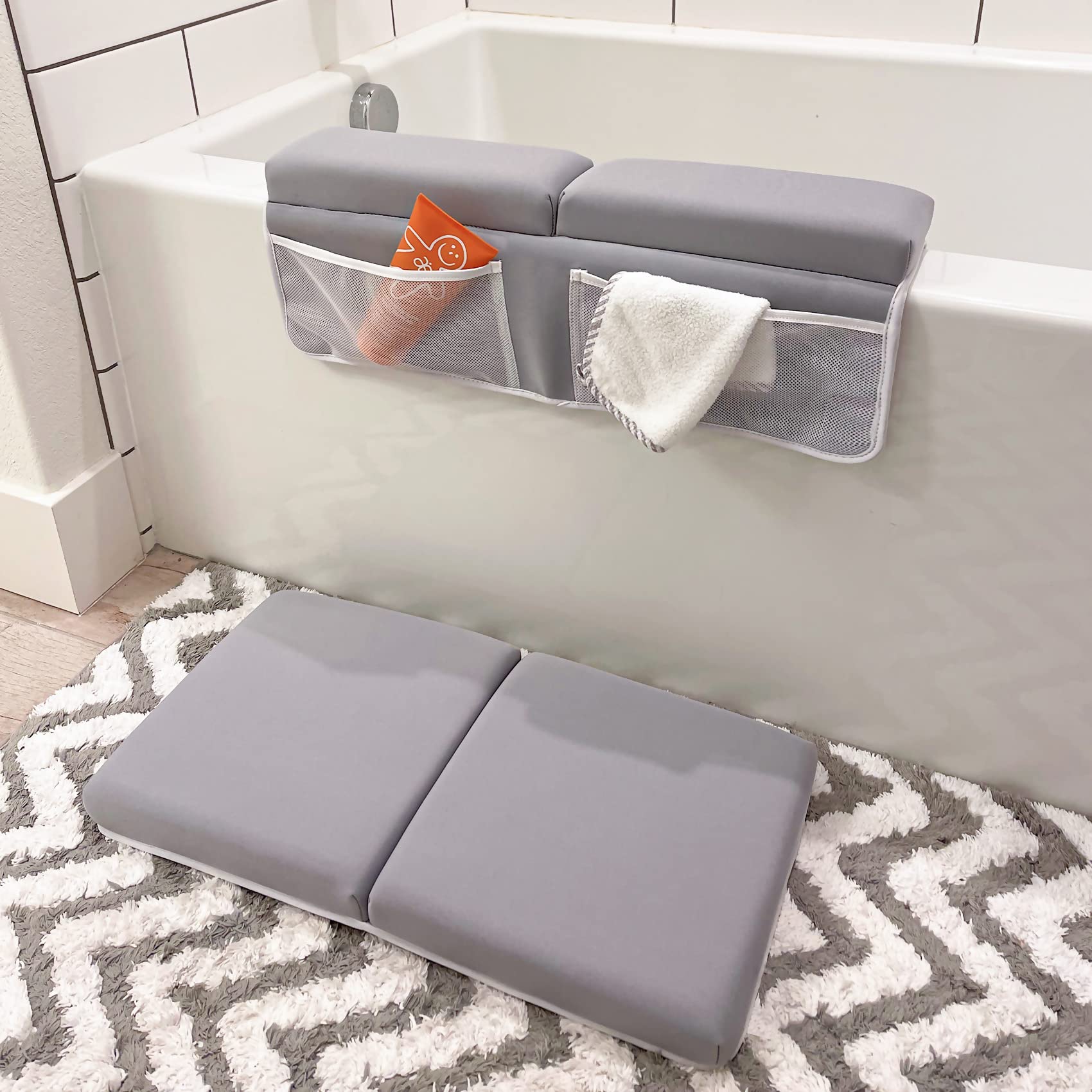 Foto 8 pulgar | Juego De Rodillas Para Bañera Jjgoo Con Codera Para Bañera, Color Gris - Venta Internacional.