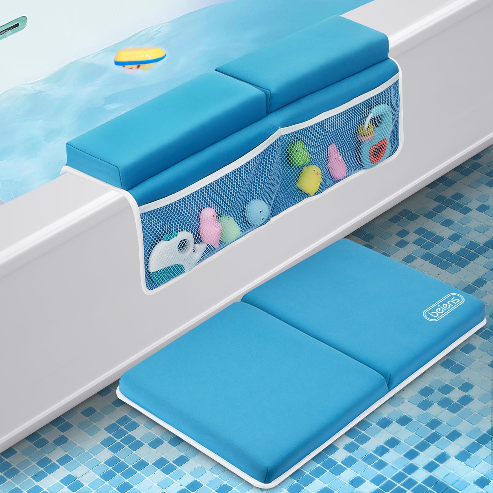 Set De Rodilleras Y Coderas Para Baño, Color Azul - Venta Internacional.
