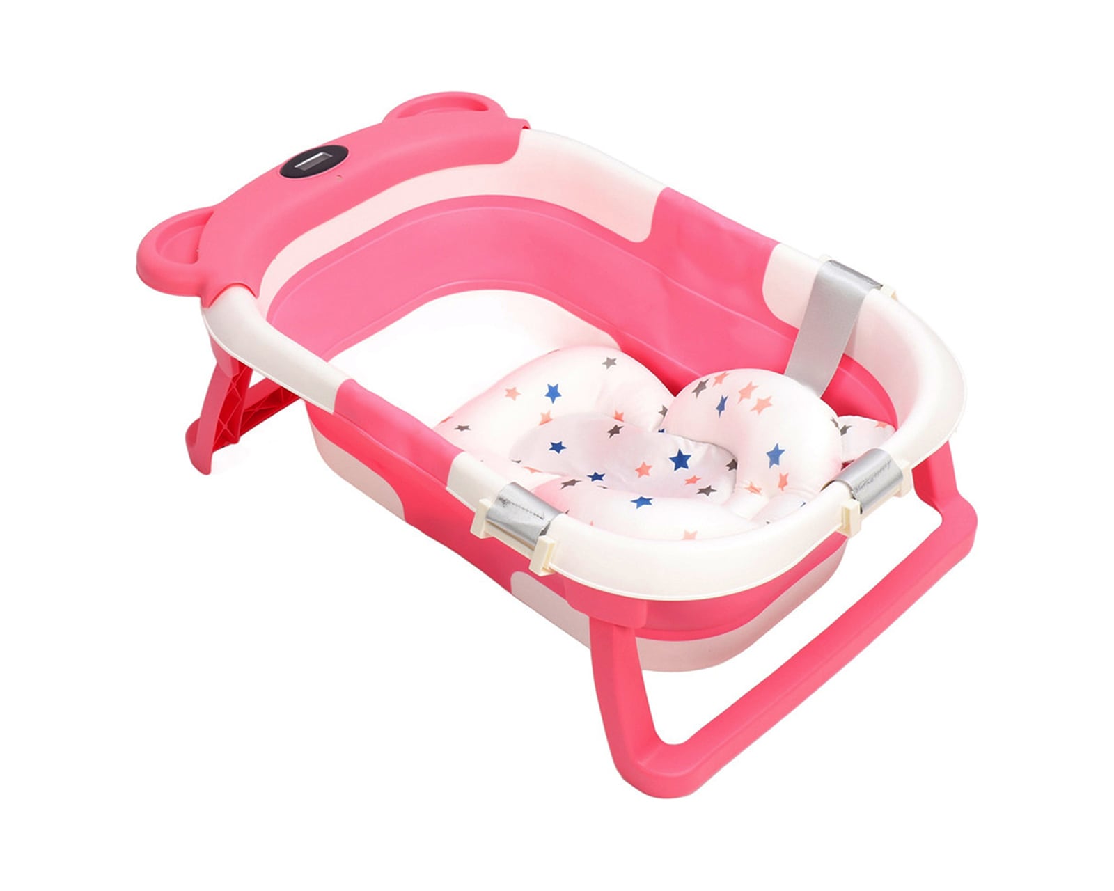 Bañera Plegable Para Bebé Basitex Color Rosa $699