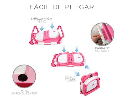 Foto 4 | Bañera Plegable Para Bebé Basitex Color Rosa