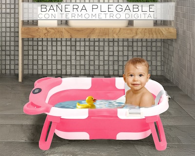 Foto 6 | Bañera Plegable Para Bebé Basitex Color Rosa